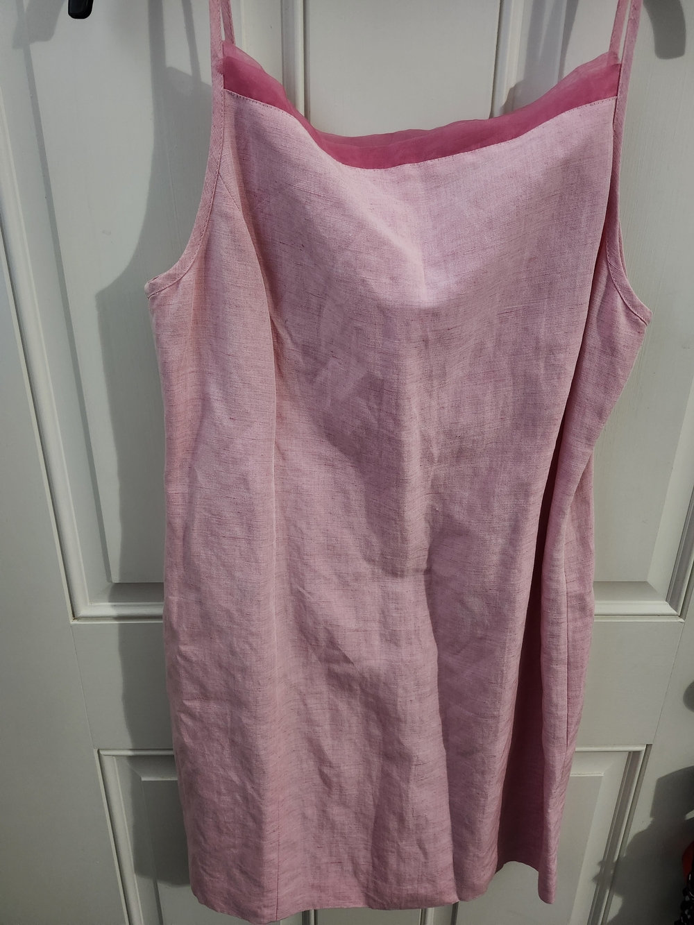 Ann Taylor Pink Linen-Blend Slip Dress